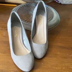 Elegant Gray Suede Heels